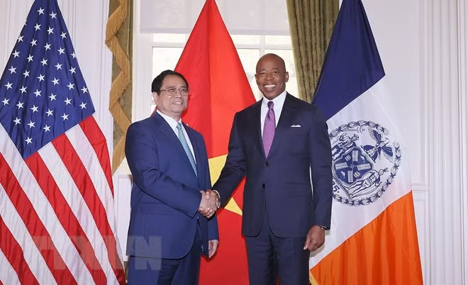 Le Premier ministre rencontre le maire de New York ảnh 1 Le Premier ministre rencontre le maire de New York ảnh 1
