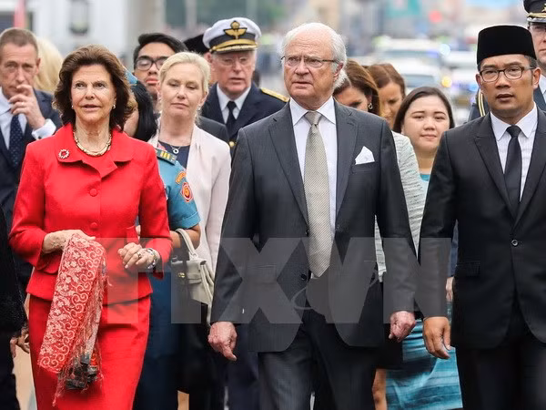 Le roi et la reine de Suède en visite d’Etat en Indonésie ảnh 1