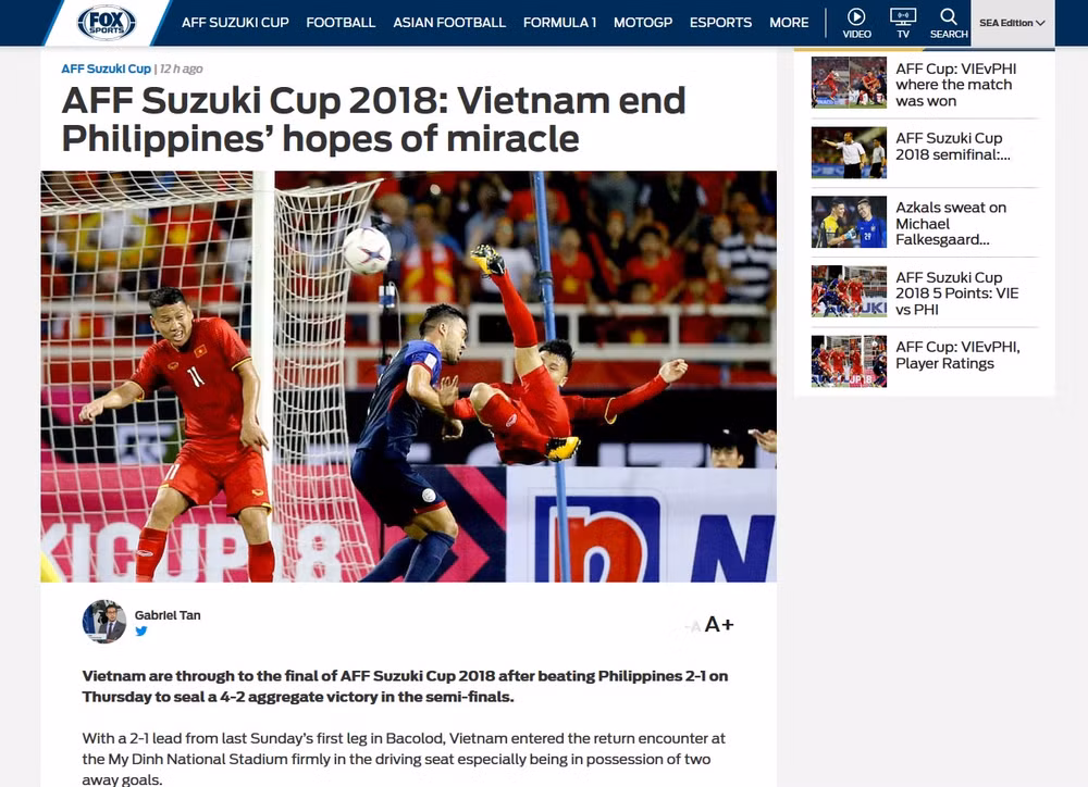 AFF Suzuki Cup 2018: les médias asiatiques saluent la qualification du Vietnam pour la finale ảnh 1