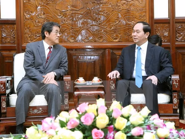 Le président Tran Dai Quang reçoit le nouvel ambassadeur japonais ảnh 1
