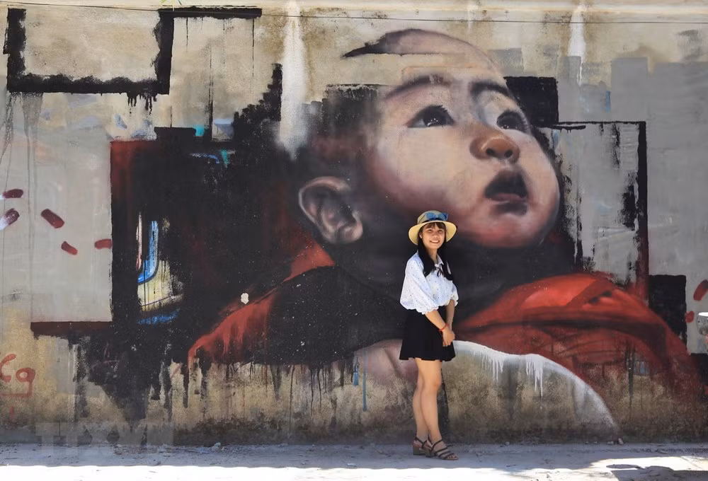 Des peintures murales géantes à Hue ảnh 4
