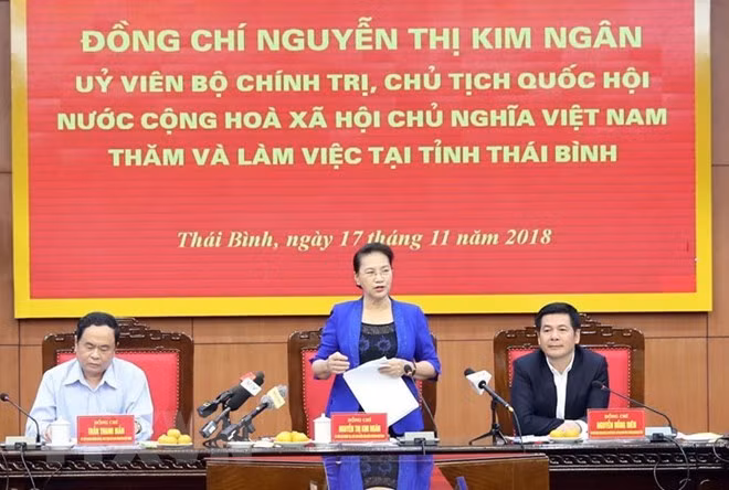 La présidente de l’AN exhorte Thai Binh à déveloper l’économie maritime ảnh 1