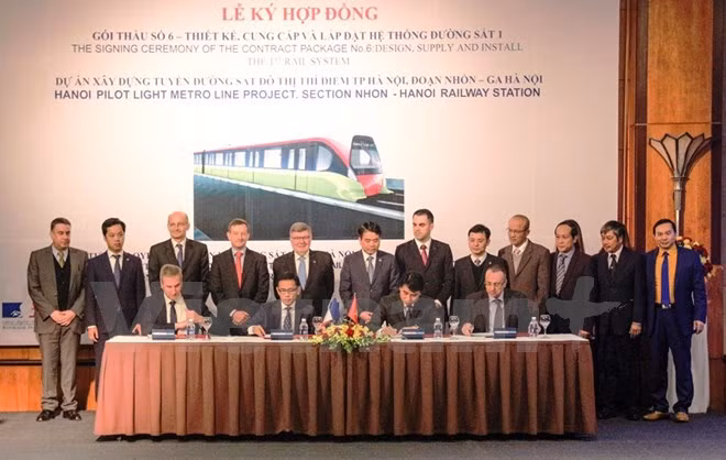 Une enveloppe de 319,5 millions d'euros pour le projet de ligne ferroviaire Nhôn-gare de Hanoï ảnh 1