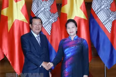 Entrevue entre la présidente de l'AN Nguyen Thi Kim Ngan et le PM cambodgien