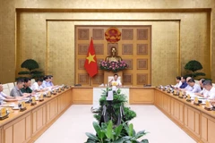 Le vice-Premier ministre Tran Hong Ha préside la réunion. Photo: VNA