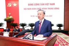 Le secrétaire général et président vietnamien, To Lam, prend la parole. Photo : VNA