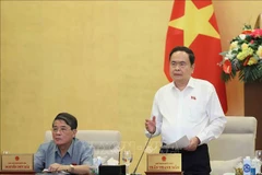 Le président de l’Assemblée nationale, Tran Thanh Man, lors de la réunion. Photo: VNA