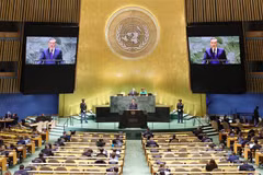 Le secrétaire général du Parti communiste du Vietnam (PCV) et président vietnamien, To Lam, prononce un discours lors du débat général de la 79e session de l’Assemblée générale de l’ONU. Photo: VNA