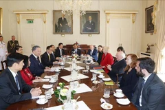 Le secrétaire général du PCV et président vietnamien, To Lam, s'entretient avec le président irlandais, Michael D. Higgins. Photo: VNA