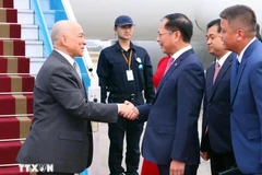 Le roi du Cambodge, Preah Bat Samdech Preah Boromneath Norodom Sihamoni, et le vice-Premier ministre et ministre des Affaires étrangères, Bui Thanh Son. Photo: VNA