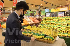 Des bananes vietnamiennes dans les rayons de la chaîne de supermarchés sud-coréenne Lotte Mart