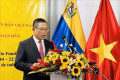 L'ambassadeur du Vietnam au Venezuela Vu Trung My s'exprime à la cérémonie. Photo: VNA