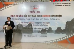 Le vice-ministre de la Culture, des Sports et du Tourisme, Ta Quang Dong, à la cérémonie d'ouverture du Festival international du film de Hanoï. Photo: VNA