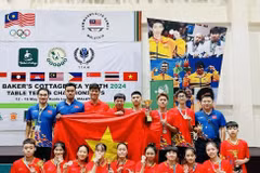 Les jeunes joueurs vietnamiens du tennis de table participent aux hampionnats de tennis de table juniors d'Asie du Sud-Est. Photo: thethaoplus