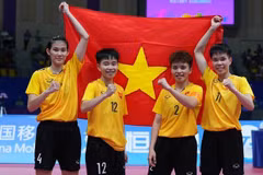 ASIAD 19 : l'équipe féminine de sepak takraw de quatre remporte la 2e médaille d'or pour le Vietnam