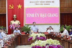Le président de l'AN travaille avec la Permanence du Comité provincial du Parti de Hau Giang