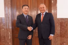 L'ambassadeur vietnamien en République tchèque Duong Hoai Nam (gauche) et le ministre tchèque de l'Industrie et du Commerce, Jozef Sikela. Photo : VNA