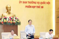 Le président de l’Assemblée nationale Trân Thanh Mân lors de la session. Photo : VNA