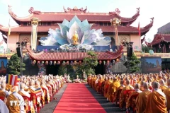 Célébration de l'anniversaire de Bouddha dans le calendrier bouddhiste 2568 (2024) à Viet Nam Quoc Tu (pagode nationale du Vietnam) à Ho Chi Minh-Ville. (Photo : VNA)
