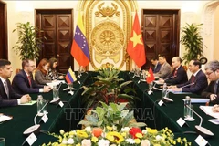 Le ministre des Affaires étrangères (AE) Bui Thanh Son s'entretient le 8 juin à Hanoï avec son homologue vénézuélien Yván Gil Pinto. Photo: VNA