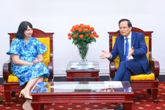 Le ministre du Travail, des Invalides et des Affaires sociales, Dao Ngoc Dung et Cristina Romila, ambassadrice de Roumanie au Vietnam. Photo: VietnamPlus