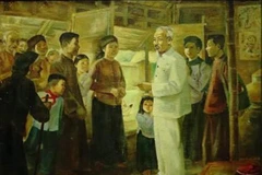 Exposition d’œuvres de plusieurs peintres célèbres sur le Président Ho Chi Minh