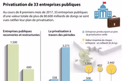 [Infographie] Privatisation de 33 entreprises publiques
