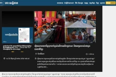 Le quotidien Koh Santepheap publie un article et des images promouvant la conservation de la langue parlée et écrite dans les communautés ethniques minoritaires du Vietnam, en particulier l’enseignement de la langue khmère dans les villes et provinces du delta du Mékong. Photo: VNA