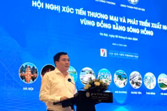 Le vice-ministre de l'Industrie et du Commerce, Nguyên Sinh Nhât Tân, s'exprime lors de la conférence. Photo: VNA
