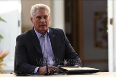 Le premier secrétaire du Comité central (CC) du Parti communiste de Cuba (PCC) et président de Cuba, Miguel Díaz-Canel Bermúdez. Photo: AFP/VNA