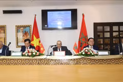 Les intervenants lors du séminaire, dans la capitale Rabat, le 31 mai. Photo : VNA 