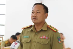 Le commandant Vonethong Duangchanphom, étudiant de l’Académie politique de la sécurité publique populaire lao. Photo : VNA