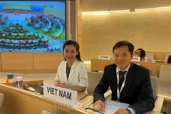 La délégation vietnamienne à la 56e session du Conseil des droits de l’homme de l’ONU. Photo : VNA