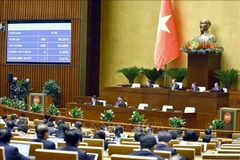 L’Assemblée nationale vote pour adopter la la Loi sur la planification urbaine et rurale, à Hanoi, le 26 novembre. Photo : VNA