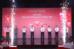 Lors de la cérémonie de lancement de l’application Hanoi On, le 10 juillet. Photo : VietnamPlus