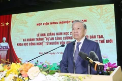 Le secrétaire général du Parti et président de la République Tô Lâm lors de l’événement, à l’Académie des sciences agricoles du Vietnam, le 12 octobre. Photo: VNA