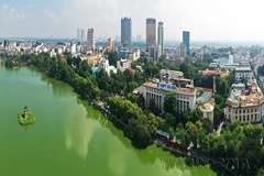 Vue aérienne du lac Hoàn Kiêm. Photo: VNA