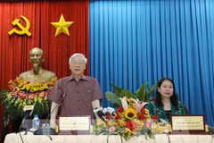 Le secrétaire général du Parti en tournée à An Giang