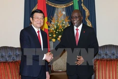 Le président Truong Tan Sang s'entretient avec son homologue tanzanien John Magufuli