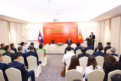 Le Premier ministre Pham Minh Chinh travaille avec les agences de représentation vietnamiennes au Laos. Photo : VNA