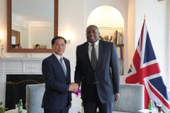 Le vice-Premier ministre et ministre des Affaires étrangères Bui Thanh Son (gauche) et le ministre britannique des Affaires étrangères David Lammy. Photo : VNA