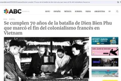 Capture d'écran du journal ABC Mundial rapportant la victoire de Dien Bien Phu. Photo : VNA