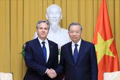 Le président To Lam reçoit le secrétaire d'État américain venu rendre hommage au SG Nguyen Phu Trong