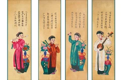 Des peintures folkloriques exposées au Musée des beaux-arts à Hanoï