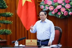 Le Premier ministre Pham Minh Chinh lors de la réunion. Photo : VNA