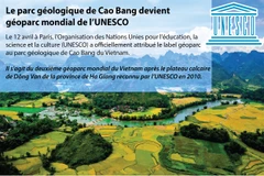 Le parc géologique de Cao Bang devient Géoparc mondial de l’UNESCO