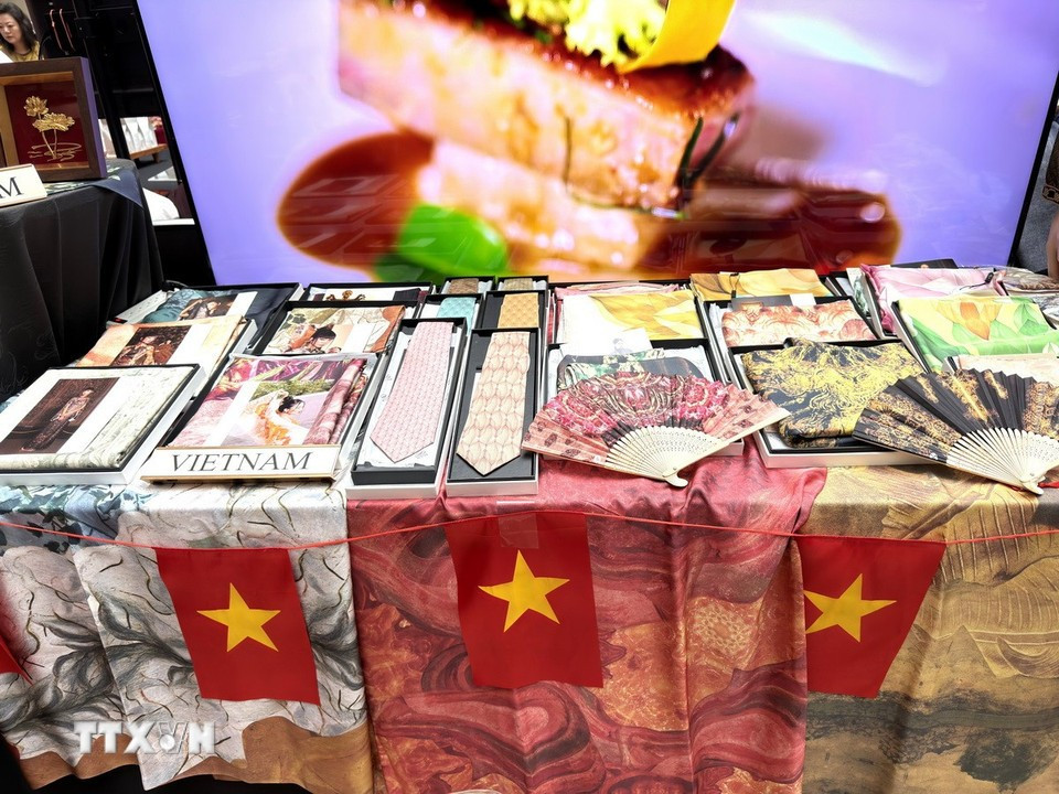 Des produits en soie du Vietnam. Photo: VNA
