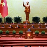 Lors de l’ouverture solennelle du 14ᵉ Congrès national du Parti communiste du Vietnam (PCV). Photo : VNA