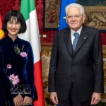 L'ambassadrice du Vietnam, Nguyen Phuong Anh et le président italien Sergio Mattarella. Photo: VNA