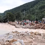 Le paysage de désolation laissé par les crues dans la commune de Muong Than, province de Lai Chau. Photo: VNA